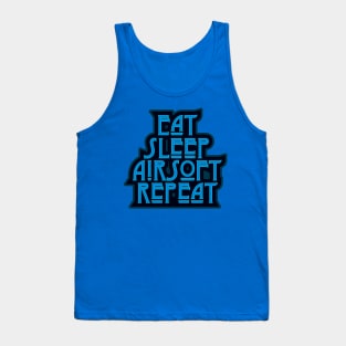 Blue Eat Sleep Airsoft Repeat Tank Top